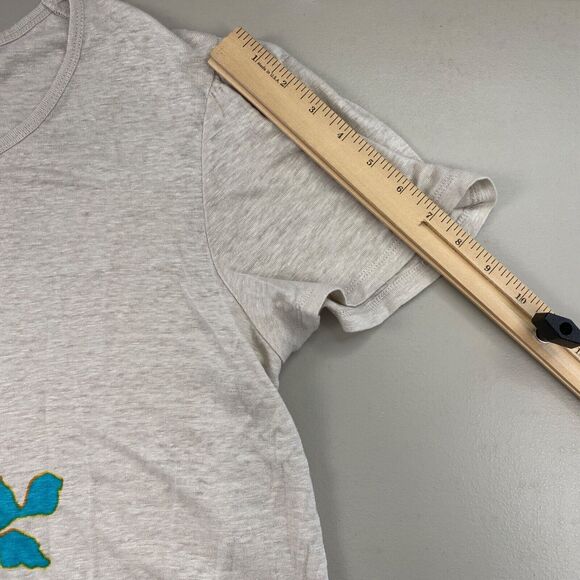 Chicos Top Size 4 100% Linen Floral Tropical Coastal Scoop Neck Beige Tan XXL 2X - Picture 6 of 10